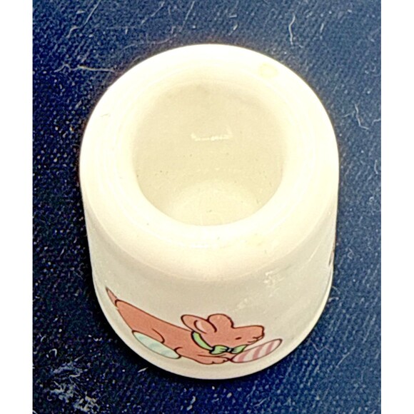 Vintage Lefton Easter Bunny & Chicks Thimble Style Candle Holders Set of 4 - Picture 8 of 16